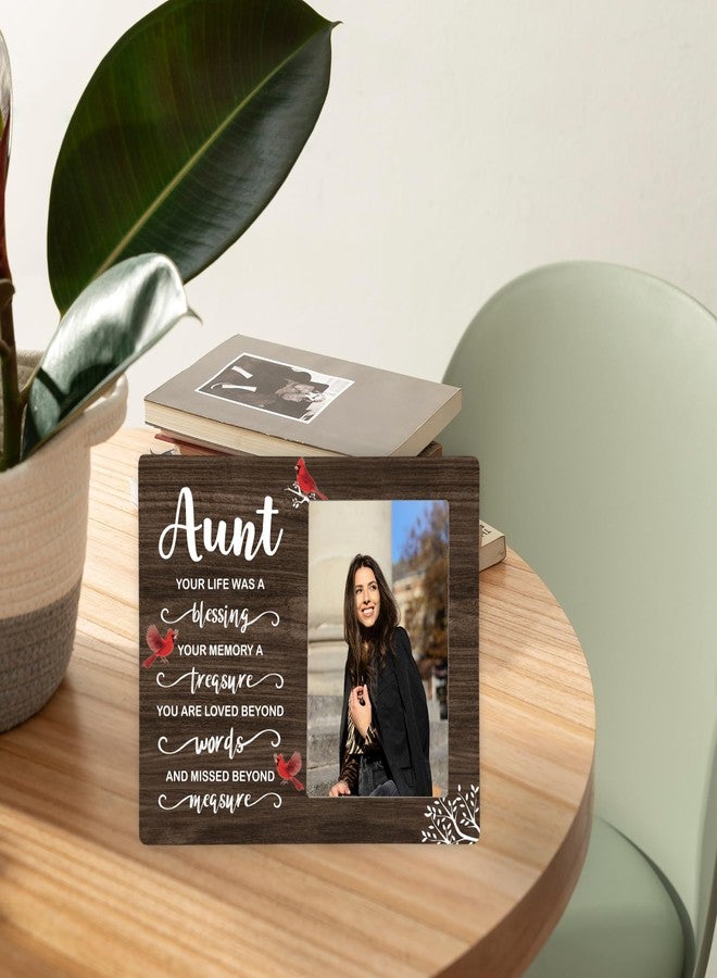 CAIFZ Aunt Memorial Wooden Picture Frame, In Loving Memory Remembrance Photo Frame Gifts for Aunt, Bereavement Sympathy Wooden Frame for Loss of Aunt, 4x6 inch Photo - Image 4